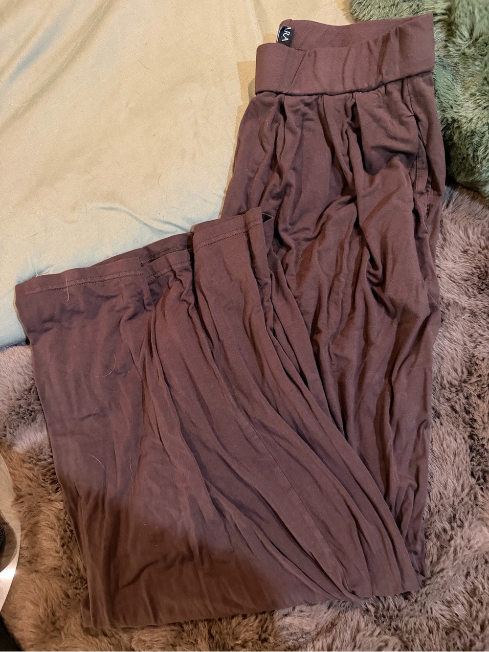 Brown pants with Wide Waistband